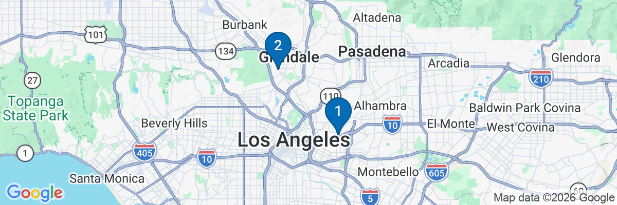 Map showing facility locations