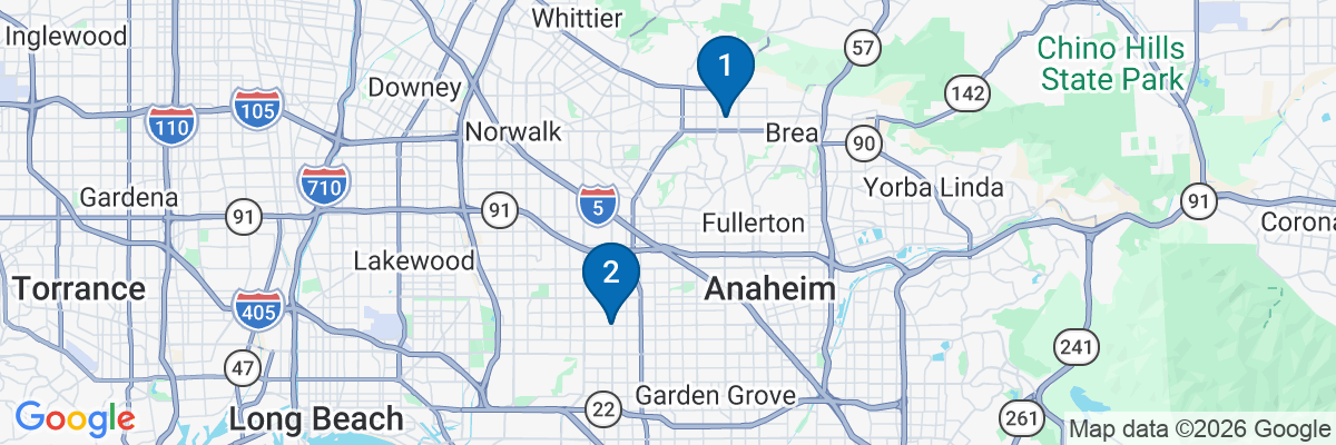 Map showing facility locations