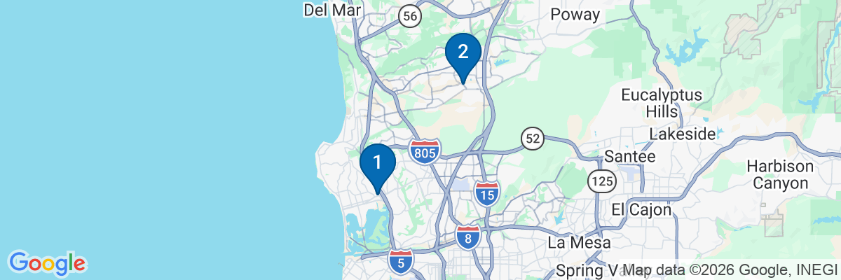 Map showing facility locations