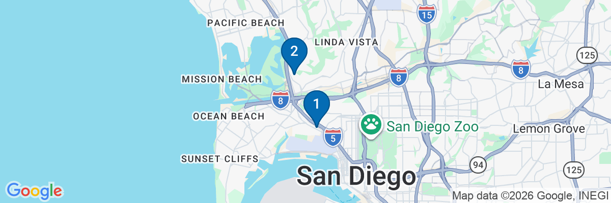 Map showing facility locations