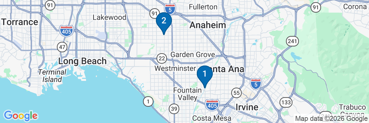 Map showing facility locations