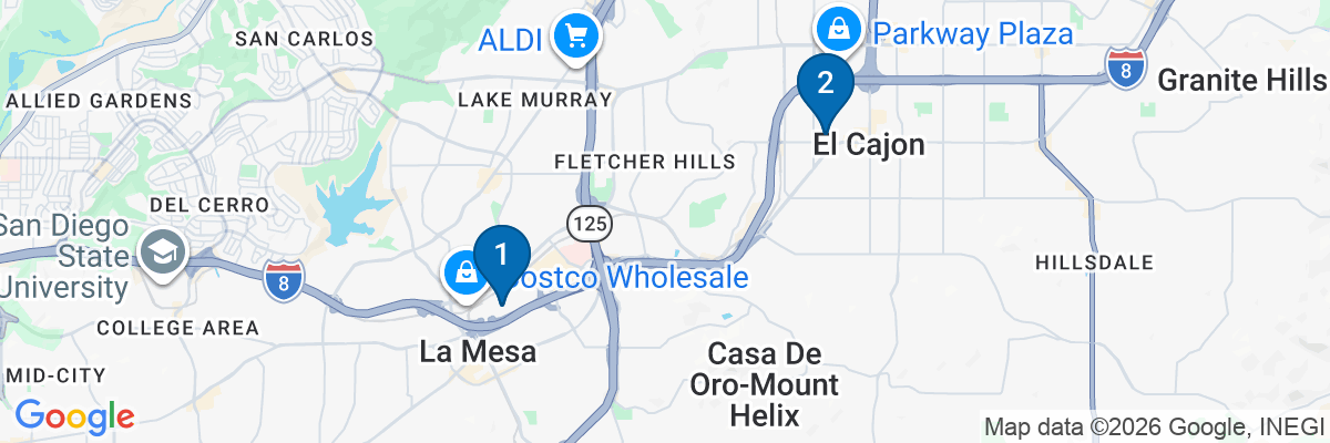 Map showing facility locations