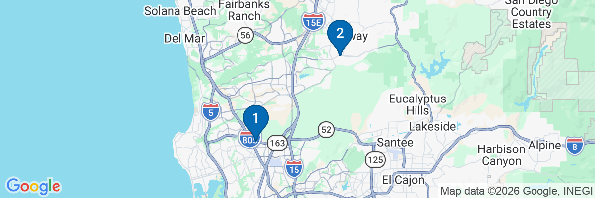 Map showing facility locations