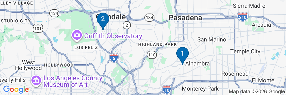 Map showing facility locations