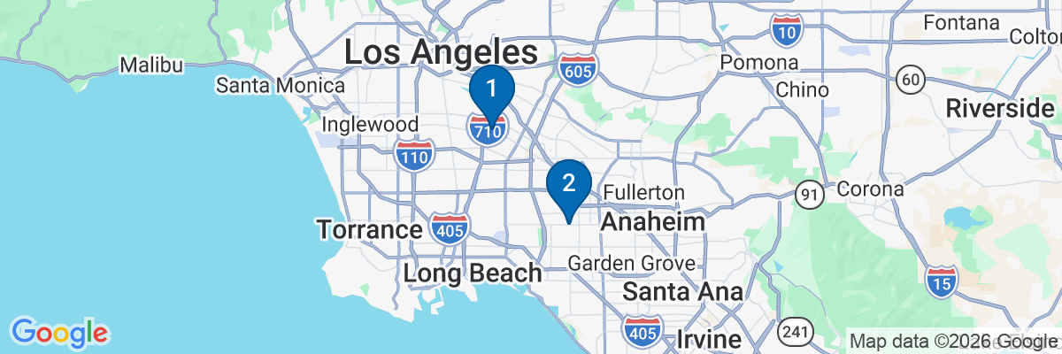 Map showing facility locations