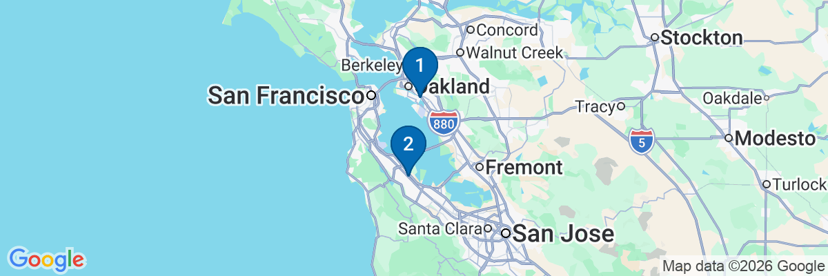Map showing facility locations