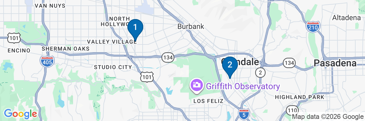 Map showing facility locations