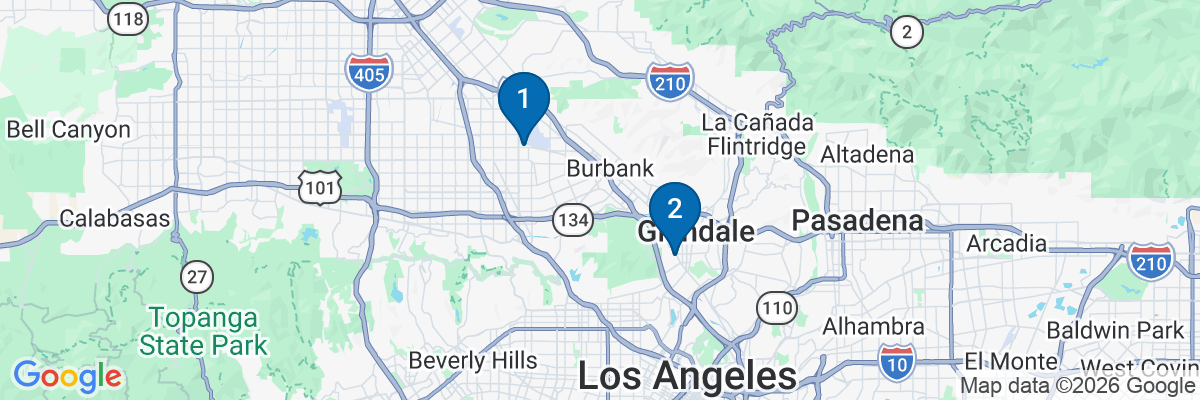 Map showing facility locations