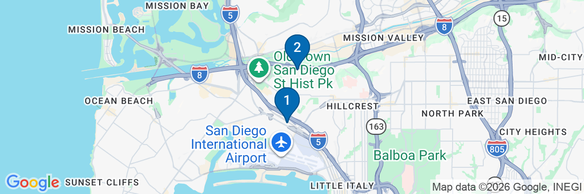 Map showing facility locations