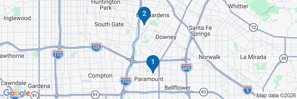 Map showing facility locations