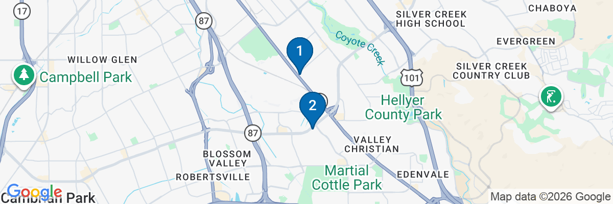 Map showing facility locations