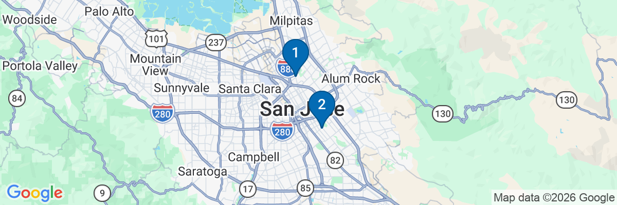 Map showing facility locations