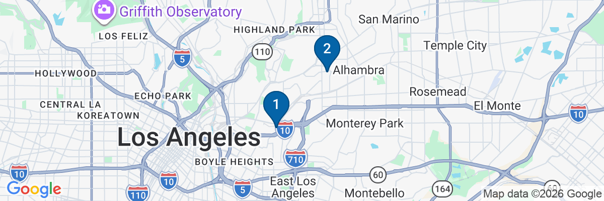 Map showing facility locations