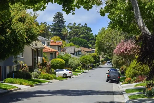Belmont neighborhood with mature trees